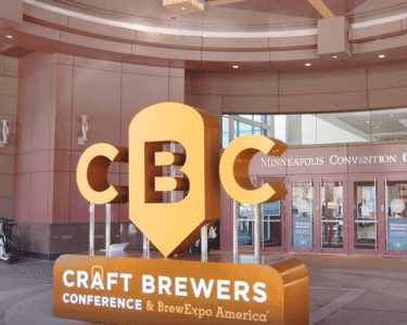 Craft Brewers Conference sign in front of Minneapolis Convention Center