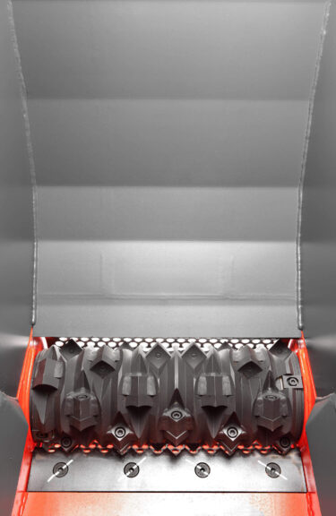 Blick in den Schneidraum eines WEIMA WL 4 Shredder mit Rotor und Gegenmesser