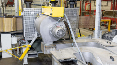 The extruder from NGR with water cooling system for the regranulates