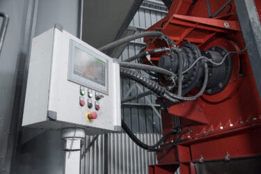 A hydraulic drive on a WEIMA machine with control panel