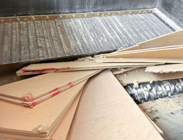 View of the WEIMA rotor while shredding wood planks