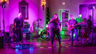 A live band with lots of lights