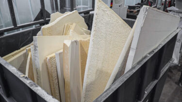 PU foam boards in a WEIMA shredder hopper