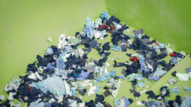 Shredded textiles in a WEIMA WLK 1500 shredder.