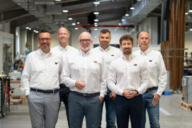 WEIMA Management Team mit Andreas Mack, Kay Schulte, Martin Friz, Tobias Flaig, Dennis Tschech, Oliver-Werner Sadrinna